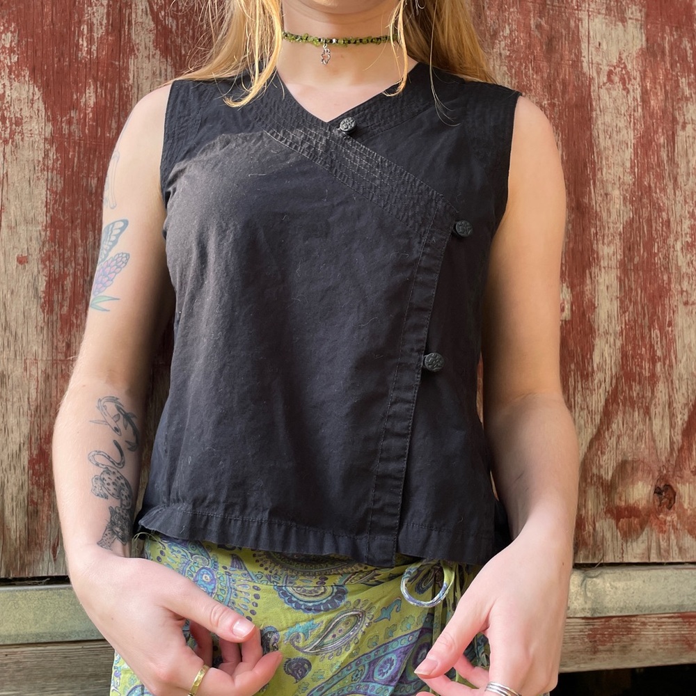 Maharishi Black Vest Top